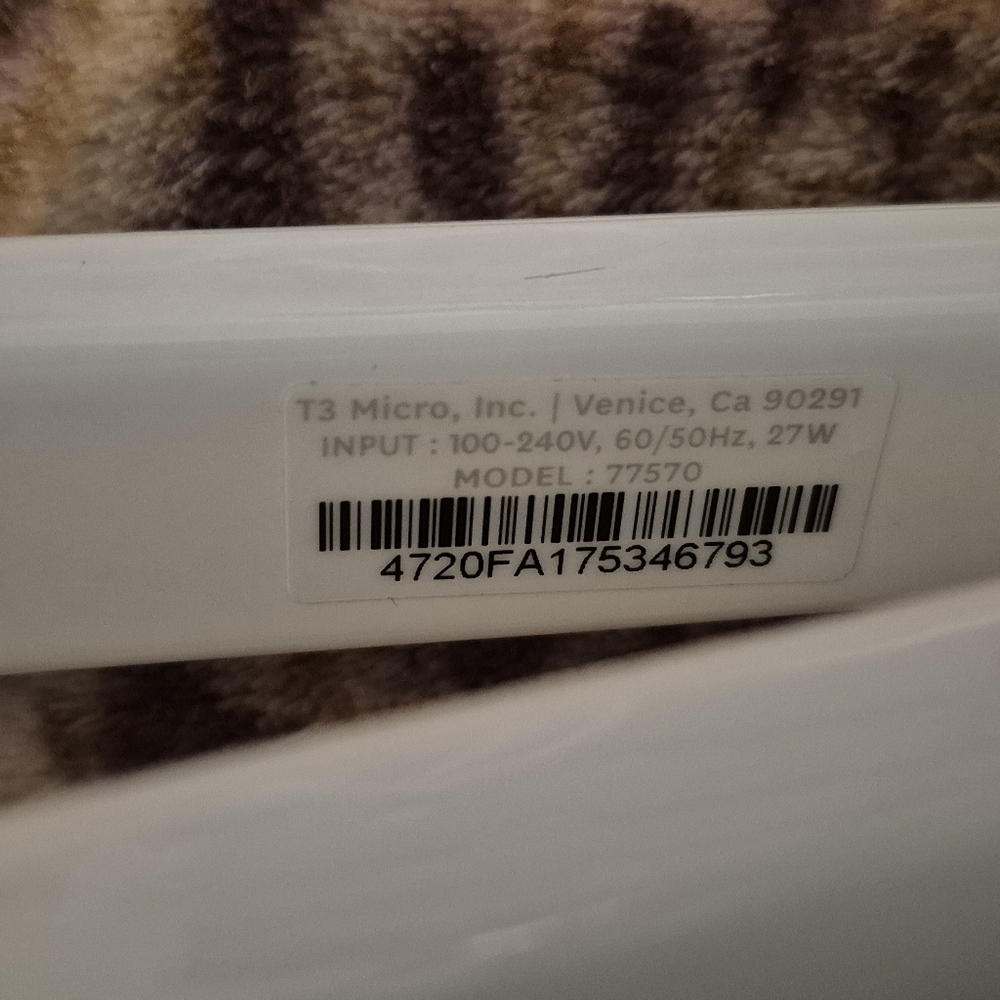 T3 White Singlepass Styleplus Hair Straightener Unused-Like New - Picture 11 of 14
